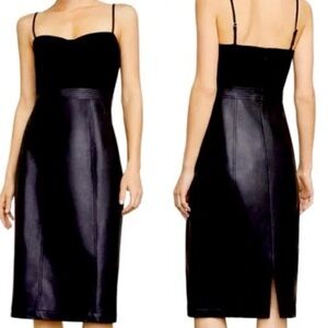 BCBG Black and Gray Pleated Strapless Cocktail Dress